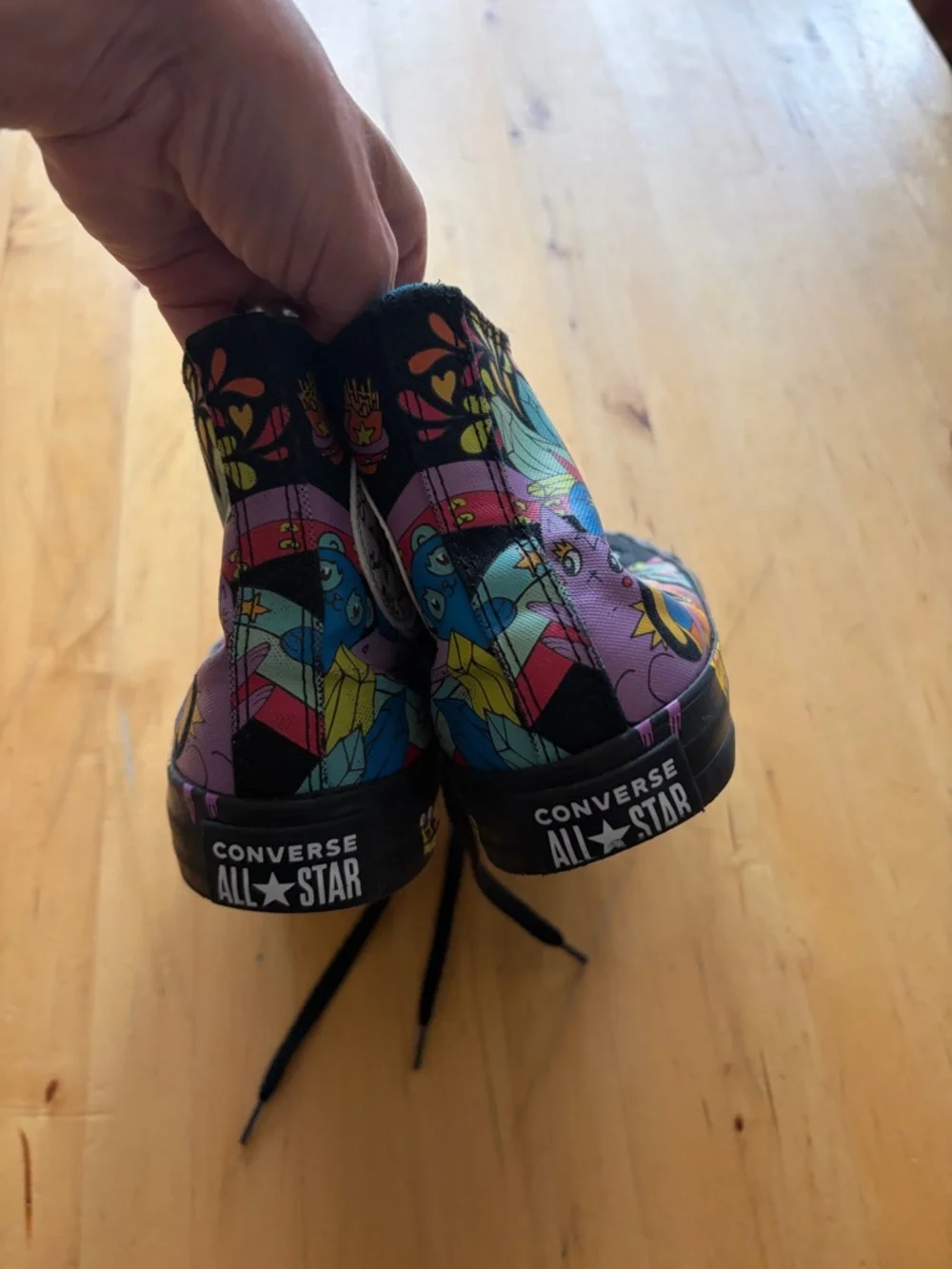 Converse Black High-Top Sneakers with Multicolor Graphic Panels - Picture 4 of 6